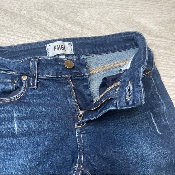 Paige Verdugo Skinny Dark Wash Mid Rise Blue Denim Jeans Women’s Size 26 - Picture 6 of 13